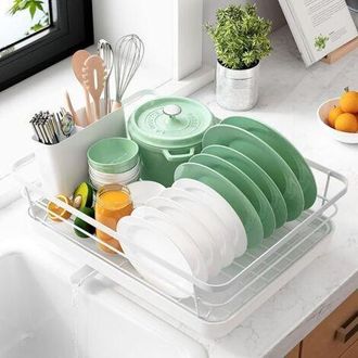 OEM Escurridor De Platos De Cocina - Escurridor De Platos Compacto Y Que Ahorra Espacio, Secador De Platos De Acero Inoxidable Con Soporte Para Cubiertos,