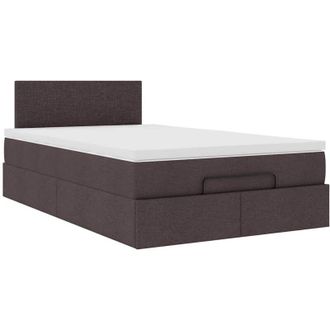vidaXL Estructura De Cama Otomana Colch&oacute;n Tela Marr&oacute;n Oscuro 120x190cm Vidaxl