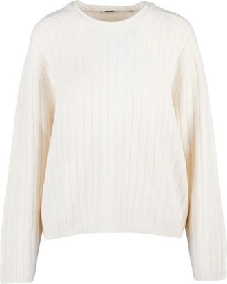 Aspesi Pullover met ronde hals - Dames - Ronde hals truien - Wit - M - Wol - Truien & Vesten