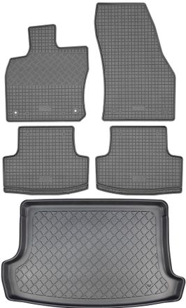 OEM Volkswagen T-roc Suv (5 Puertas) Desde Diciembre De 2017. Juego: Alfombrillas De Goma Para Coche + Alfombrilla Para Maletero