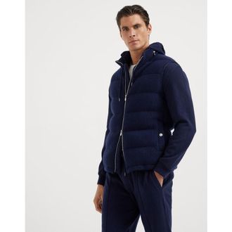 Brunello Cucinelli Mens Dark Blue Wool Jacket, Size 50