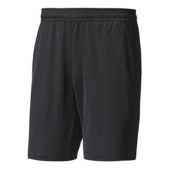 adidas Solid Color Elastic Waistband Casual Shorts Black BR2565