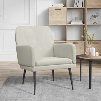 vidaXL Poltrona Crema 62x79x79 Cm Velluto - Vidaxl