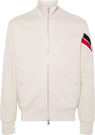 Moncler zip-up track jacket - men - Polyamide/Cotton - L - Neutrals