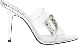 Dsquared2 Silver Embellished Transparent Heels