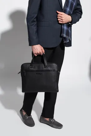 Ferragamo Firenze Shoulder Bag, Mens, Black