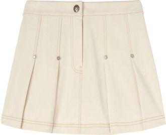 Palm Angels pleated mini skirt - women - Cotton/Polyester - S - Neutrals