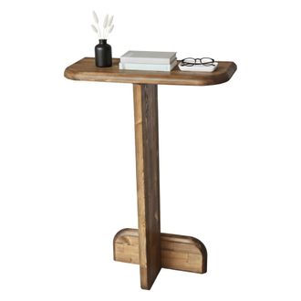 Dmora Consola Vespera, Mesa Multiusos, Gabinete De Soporte, Escritorio De Pasillo, 80x25h85 Cm, Nuez, Con Embalaje Reforzado - Dmora