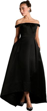 Coast Bardot Fit and Flare Hi Low Hem Maxi Dress, 12, Black