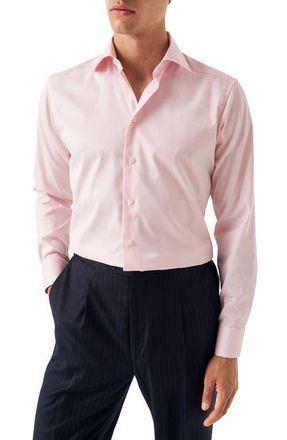 Eton Contemporary Fit Twill Dress Shirt in Pink at Nordstrom, Size 16.5