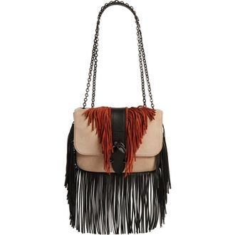Longchamp Amazone Colorblock Fringe Shoulder Bag in Rose at Nordstrom Rack
