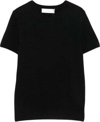 Dunst Tops, Dames, Zwart, M, Wol, Half Sleeve Knit Top
