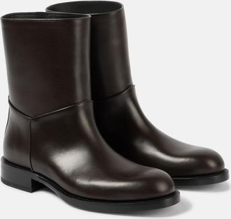 The Row Nobilis leather ankle boots