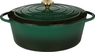 K&uuml;chenprofi Provence Enameled Cast Iron Oval Dutch Oven, 13 L, 7.4 qt