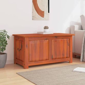 Berkfield Home Storage Chest with Lid Brown Solid Wood Acacia