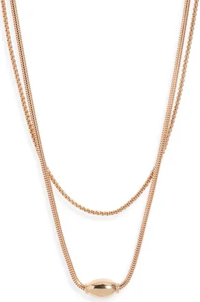 Open Edit Orb Layered Chain Necklace in Gold at Nordstrom