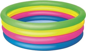 Trade Shop Trade Shop - Piscina Gonfiabile Arcobaleno Per Bambini A 4 Anelli Colorati 157 X 46 Cm 51117