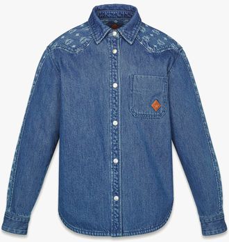 MCM Monogram Jacket In Denim Jacquard