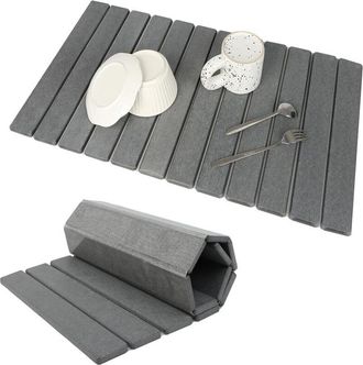 Elle Alfombrilla Tendedera Con Efecto Piedra Para Encimeras De Cocina, Superabsorbente, Apta Para Todo Tipo De Encimeras, Color Gris