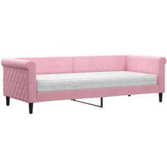 vidaXL Vidaxl - Sof&aacute; Cama Con Colch&oacute;n Terciopelo Rosa 80x200 Cm