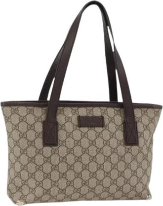 Gucci Pre-owned Tote Bags, female, Beige, Size: ONE SIZE Pre-owned Vintage GG Canvas Tote Bag