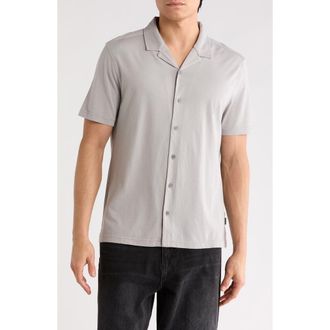 John Varvatos Brewer Cotton Camp Shirt in Smoked Pearl Grey at Nordstrom Rack, Size Xx-Large