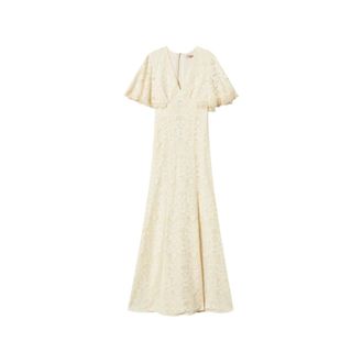 Twinset Gowns, female, White, Size: 2XS Maxi Lace Dress