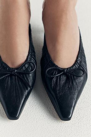 Maeve Cinched Bow Kitten Heel Mules