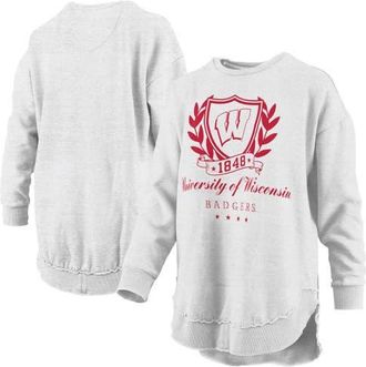 Pressbox Womens Pressbox Heather Gray Wisconsin Badgers Field Day Melange Poncho Pullover Sweatshirt at Nordstrom, Size Medium