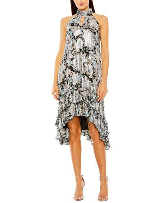 Mac Duggal High Neck Keyhole Ruffle Mini Dress