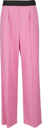 Msgm Wijde Broek - Dames - Wijde Broeken - Roze - XS - Wol - Broeken