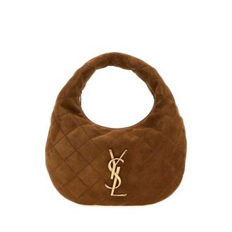 Saint Laurent Brown Suede Icarino Shoulder Bag Orangecaramelcogn Borse A Mano
