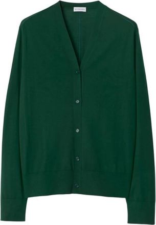 Burberry V-Neck Wool Knit Cardigan, Size XX-Small