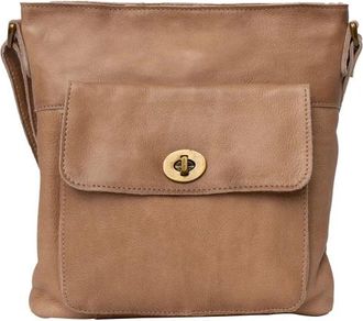 Re:designed Re:designed, Tassen, Dames, Beige, ONE Size, Leer, Handgemaakte leren crossbodytas