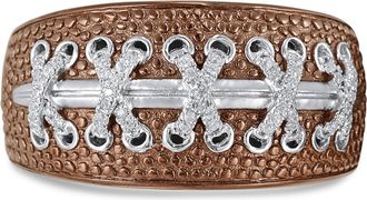 LuvMyJewelry Touchdown American Football Diamond Band Men Ring