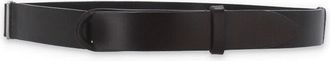 Orciani Minimalist Brown Leather Nobuckle Belt With Sliding Ring Closure