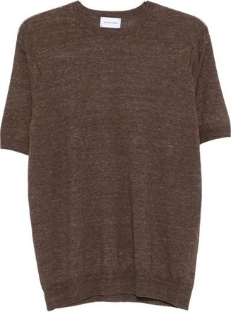 Scaglione T-shirt met ronde hals - Heren - Ronde hals truien - Bruin - L - Truien & Vesten