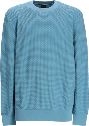 BOSS cotton crew-neck sweater - Blue