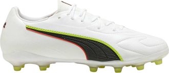 Puma Heren King Match Stevige Grond Voetbalschoenen (Wit, Zwart)
