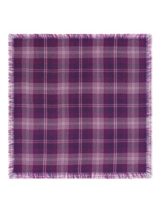 Eric Bompard Geruite sjaal met franje - Paars