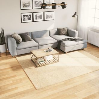 vidaXL Vidaxl - Alfombra De Pelo Corto Suave Lavable Huarte Crema 240x240 Cm
