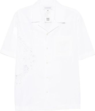 Marine Serre Regenerated Household Linen Laced LS Shirt - Dames - Overhemden - Wit - M - Katoen - Overhemden