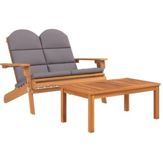 vidaXL Juego De Muebles De Jard&iacute;n Adirondack 2 Piezas Madera Acacia Vidaxl