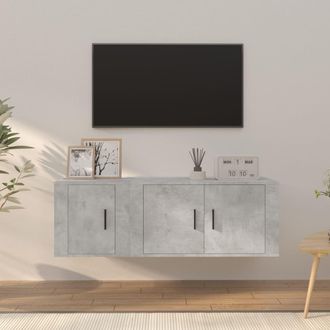 vidaXL Vidaxl - Set De Muebles De Tv 2 Pzas Madera Contrachapada Gris Hormig&oacute;n