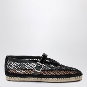 Alaia Espadrillas in rete e pelle verniciata nere