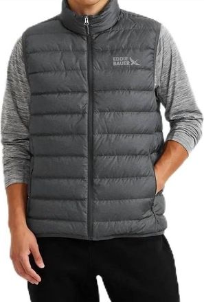 Eddie Bauer Cirruslite 650Fp Down Zip Up Puffer Vest In Smoke Gray