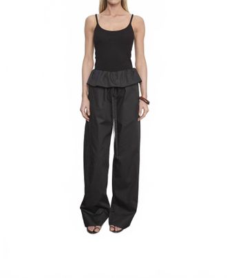 Enza Costa Cotton Peplum Pant In Black
