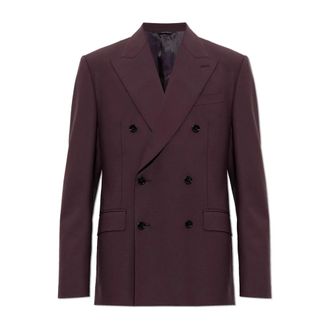 Dolce & Gabbana Jassen, Heren, Rood, M, Wol, Wol Blazer met enkele split