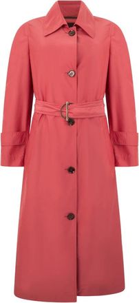 Moorer Lange Trenchcoat met Riem - Dames - Trenchcoats - Rood - XS - Leer - Jassen