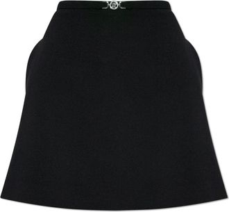Versace Korte Rok Met Versiering - Dames - Korte rokken - Zwart - L - Wol - Rokken